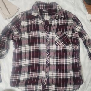 Old Navy Kids Plaid Shirt - Purple and White
